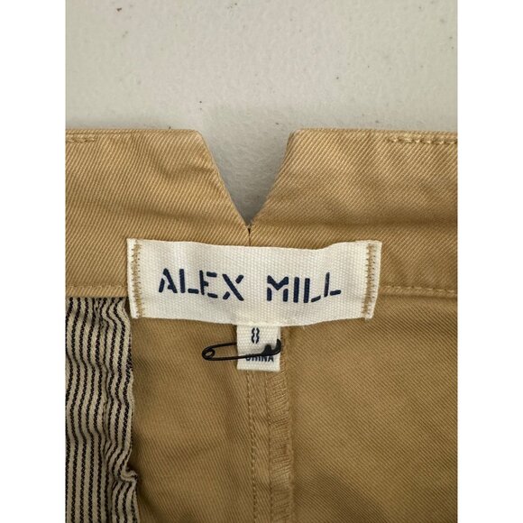 Alex Mill Pleated Boy Chino ‎ Pants tan cropped preppy 90s sz 8 - Picture 2 of 11